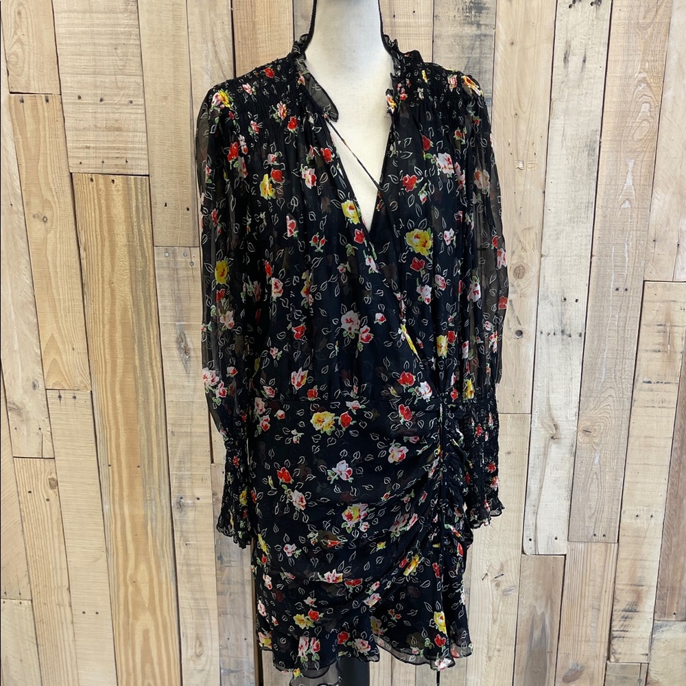 Veronica Beard Multicolor Floral Long Sleeve Dress